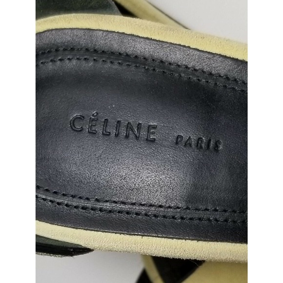 CELINE PARIS "ICONIC" RUNWAY "RARE YELLOW" SANDALS SHOES $895 I-38 US-7.5 7 1/2 - Picture 10 of 12